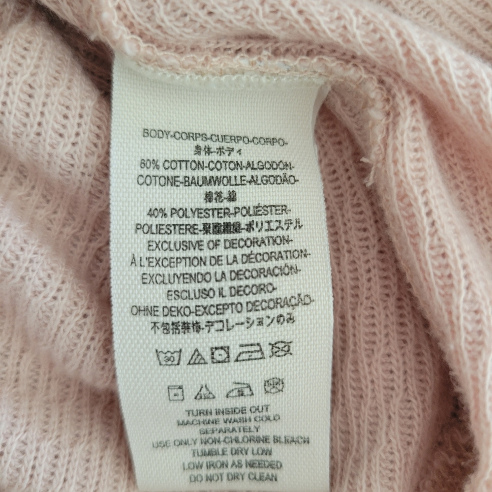 Nwt FREE PEOPLE Rainbow Thermal Henley Top | Pink | Size- XS - Picture 11 of 12